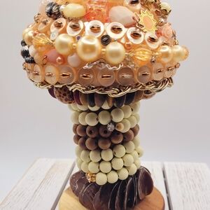 Elegant Beaded Mushroom Decor